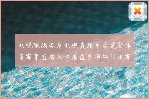 电视眼线观看电视直播平台更新体育赛事直播入口覆盖多项热门比赛